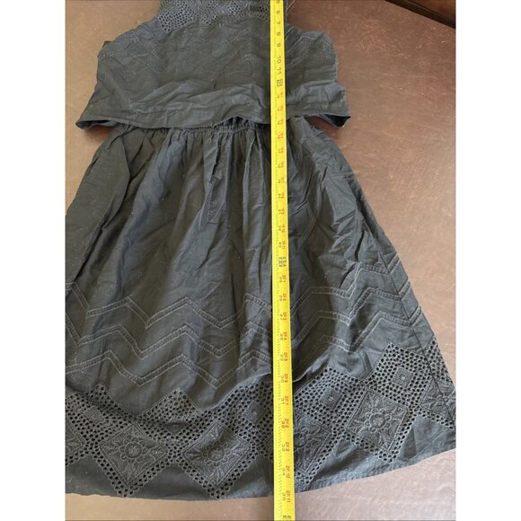 Gap Black Sleeveless Embroidered Crochet Sundress With Geometric Design Size 4 C - Picture 10 of 12